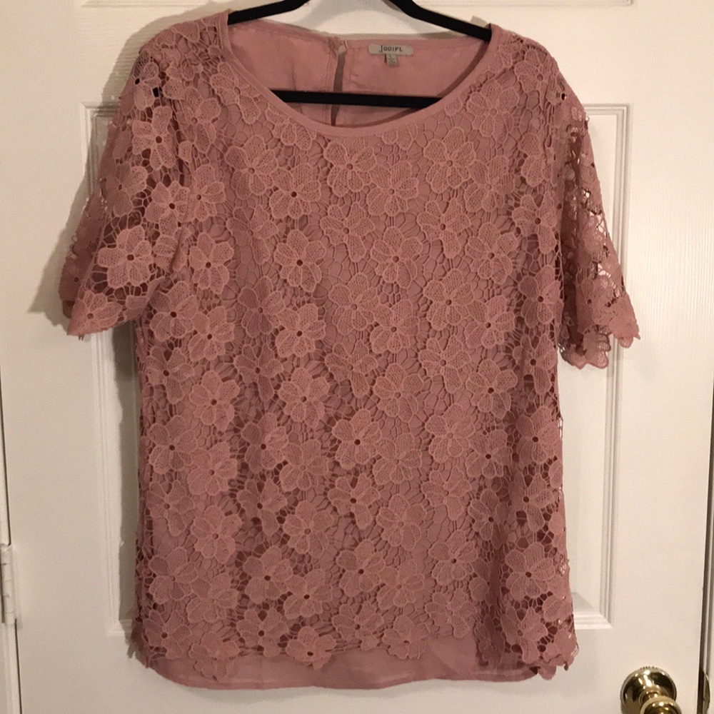 Pink lace top